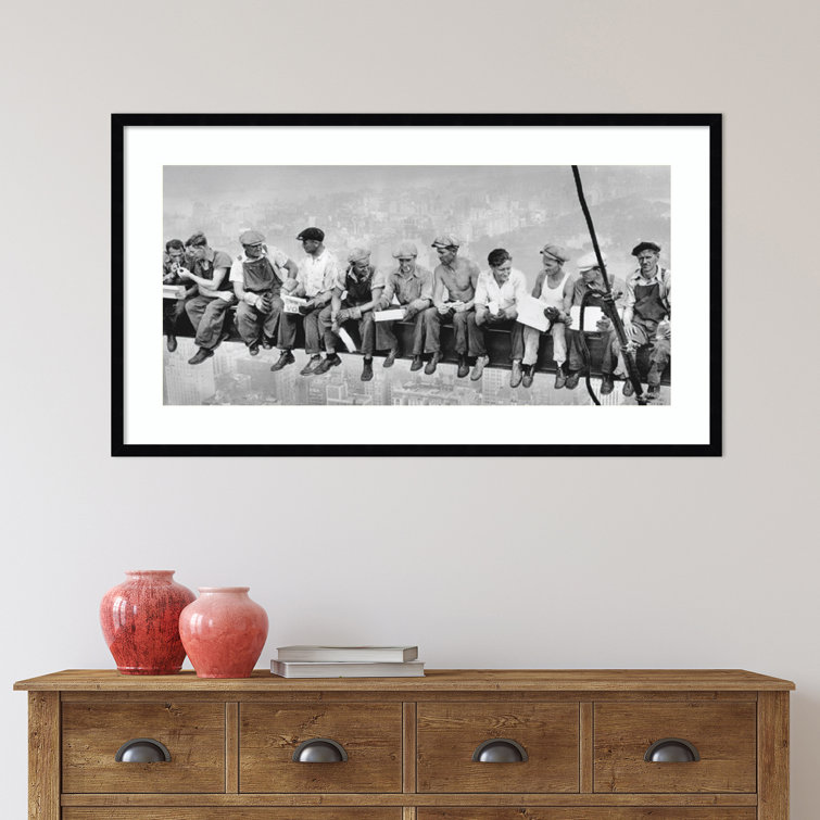 Lunch On A Skyscraper Framed On Paper by Charles C. Ebbets Print